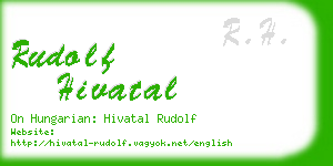 rudolf hivatal business card